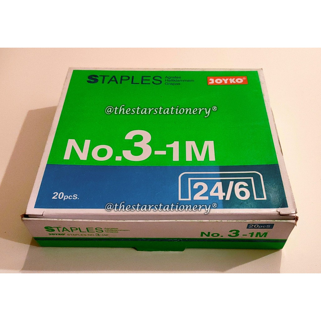 

(1 Pak Isi 20 Kotak) GROSIR Staples JOYKO No.3-1M / Isi Stapler Joyko No.3 (1 Pack Isi 20 Kotak)
