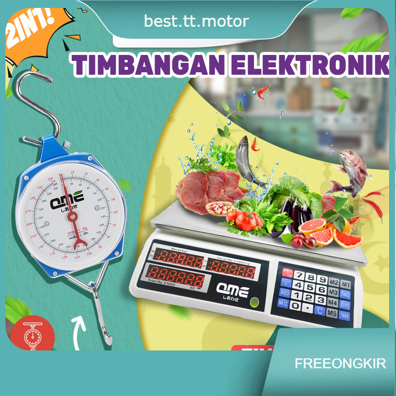 Timbangan Buah Digital 40kg + Timbangan Gantung Besi 100kg