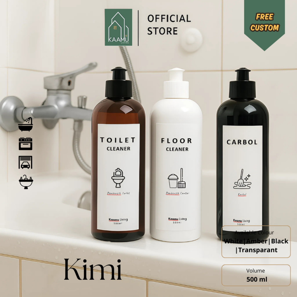 TOKITOKI - KIMI | Tally Putih 500ml Neck 28mm Botol Sabun Sunlight Tutup Popit | Tempat Sabun Cair W