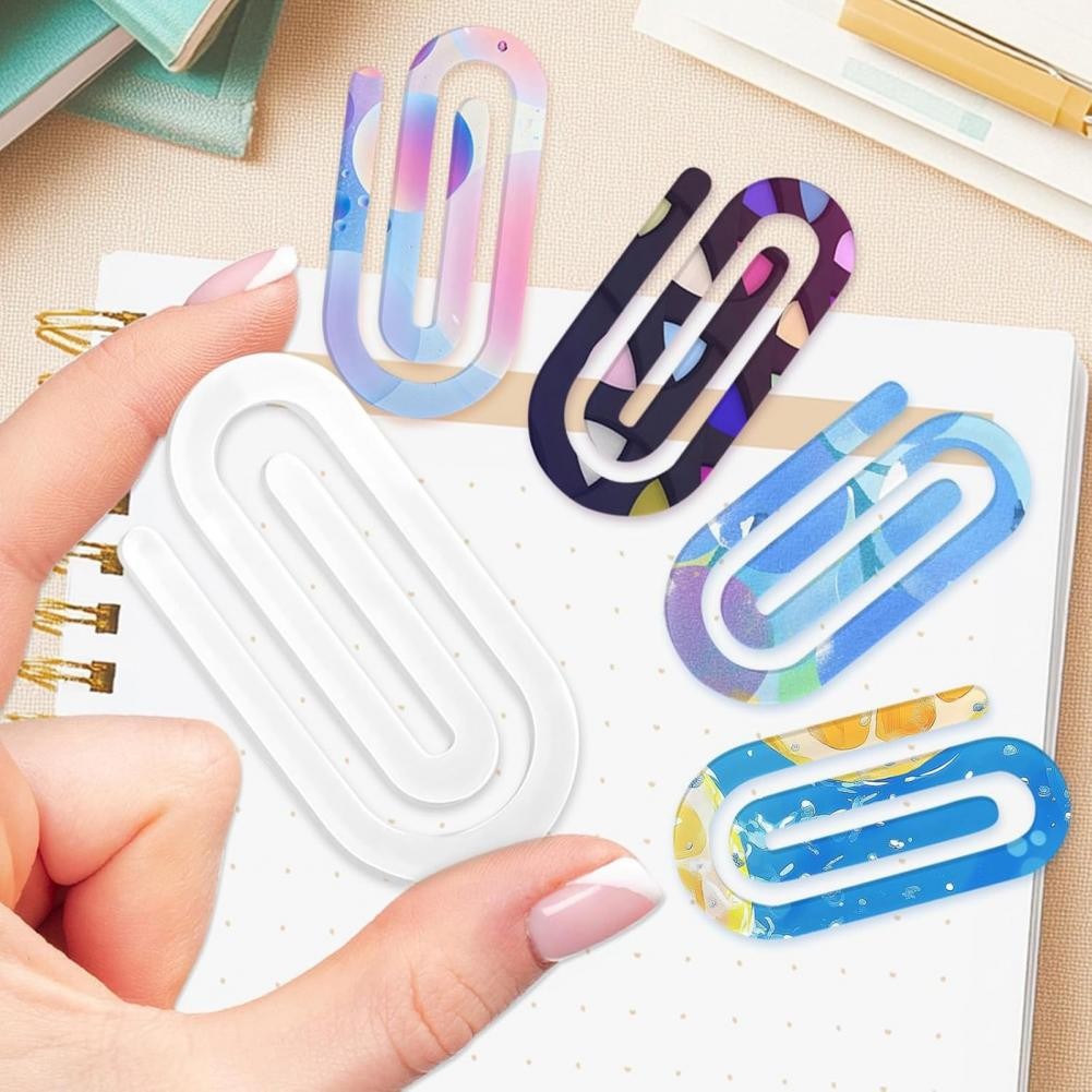 

10Pcs Sublimation Paper Clips Blank Acrylic Jumbo Paperclip for Heat Transfer DIY Paperclips for Bookmark Home School Office