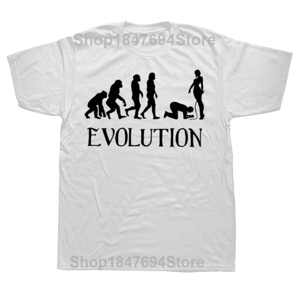 Kaos Lucu BDSM Evolution untuk Pria Wanita Gaya Musim Panas Kaos Longgar Leher O Lengan Pendek Pakai