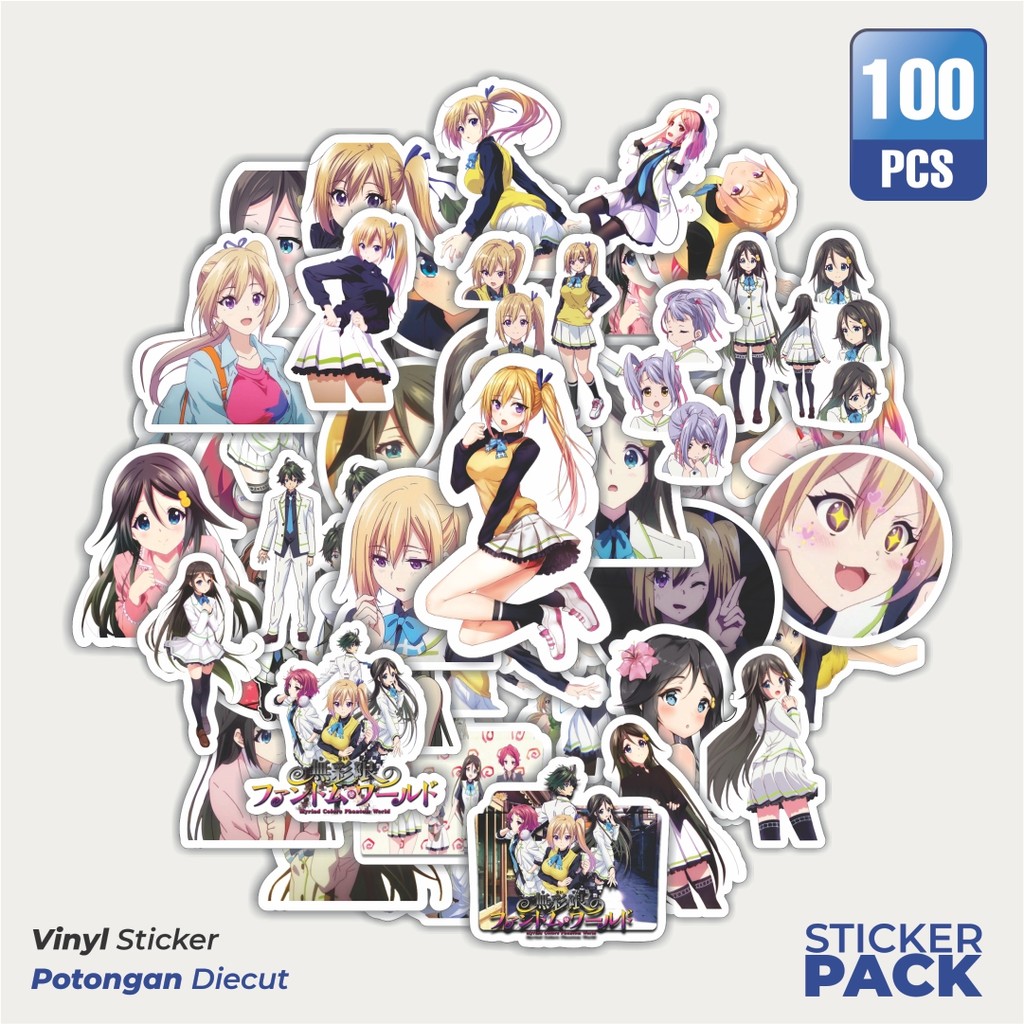 

100 PCS STIKER Stiker Anime Series Myriad Colors Phantom World Waterproof Aesthetic- Untuk Laptop, Motor, dan Helm - Paper Stationery Pack