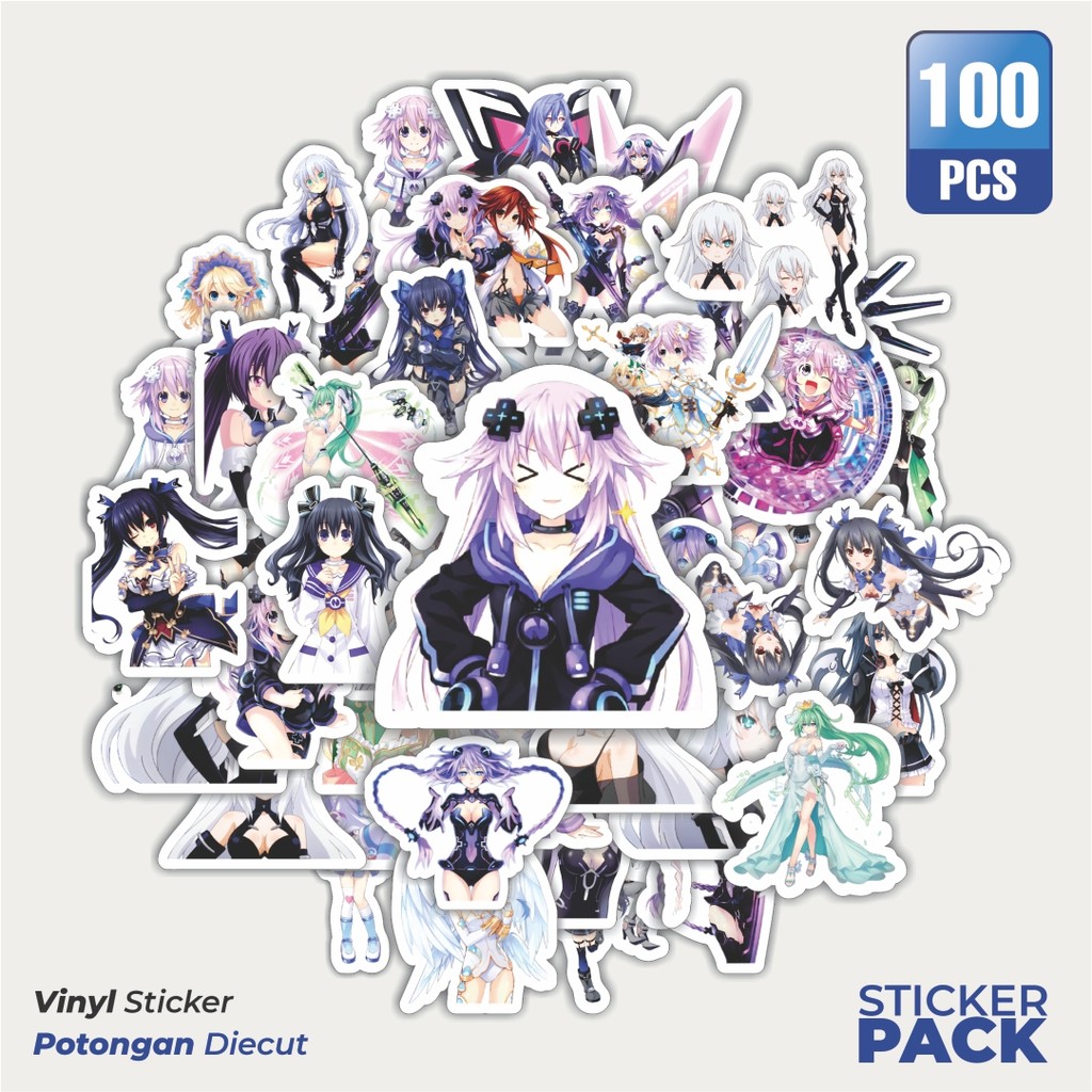 

100 PCS STIKER Stiker Game Series Neptunia Universe Karakter Mix 3 Waterproof Aesthetic- Untuk Laptop, Motor, dan Helm - Paper Stationery Pack
