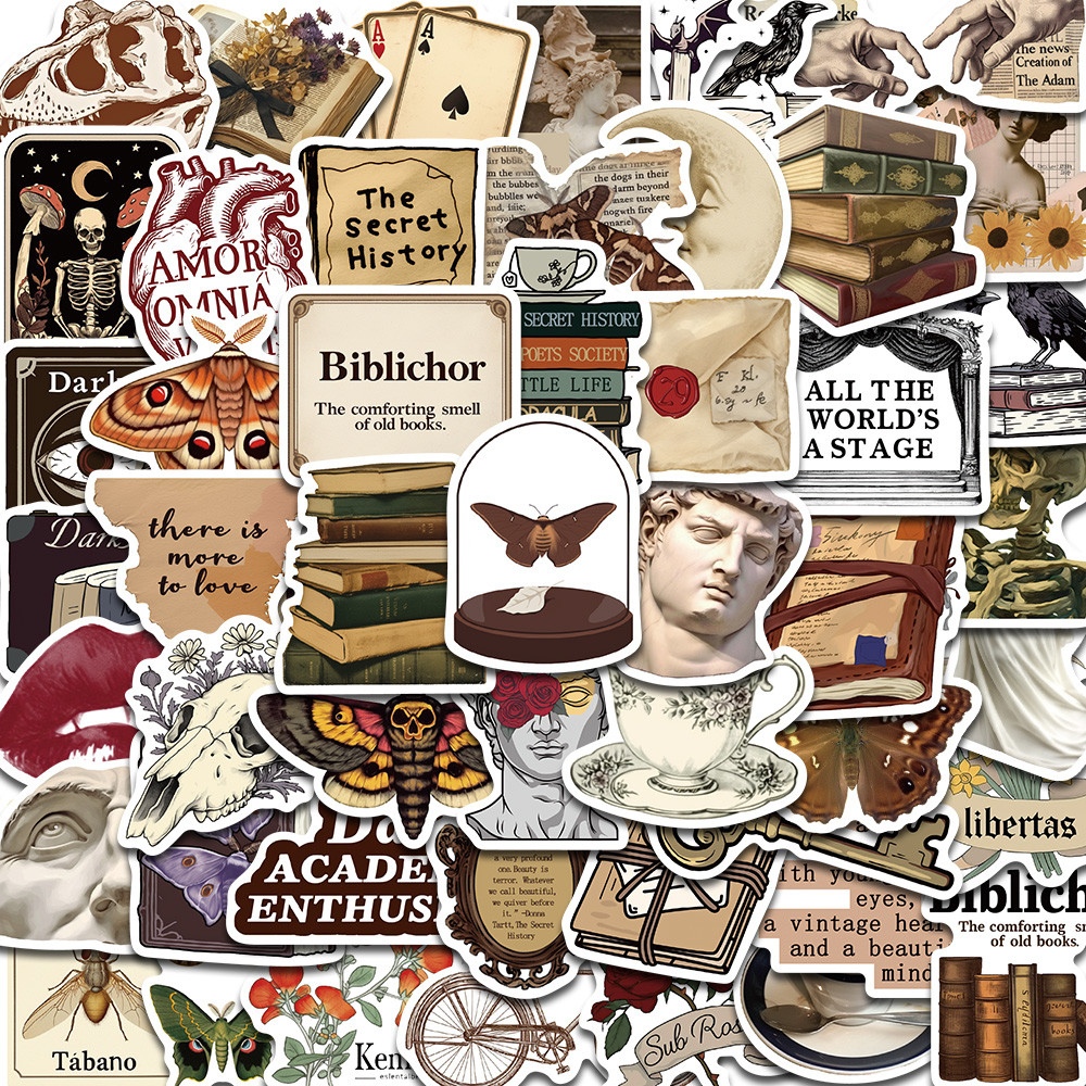 

50PCS Dark Academia Sticker DIY Laptop Bicycle Motorcycle Living Room Luggage Skateboard Graffiti Waterproof Phone Sticker