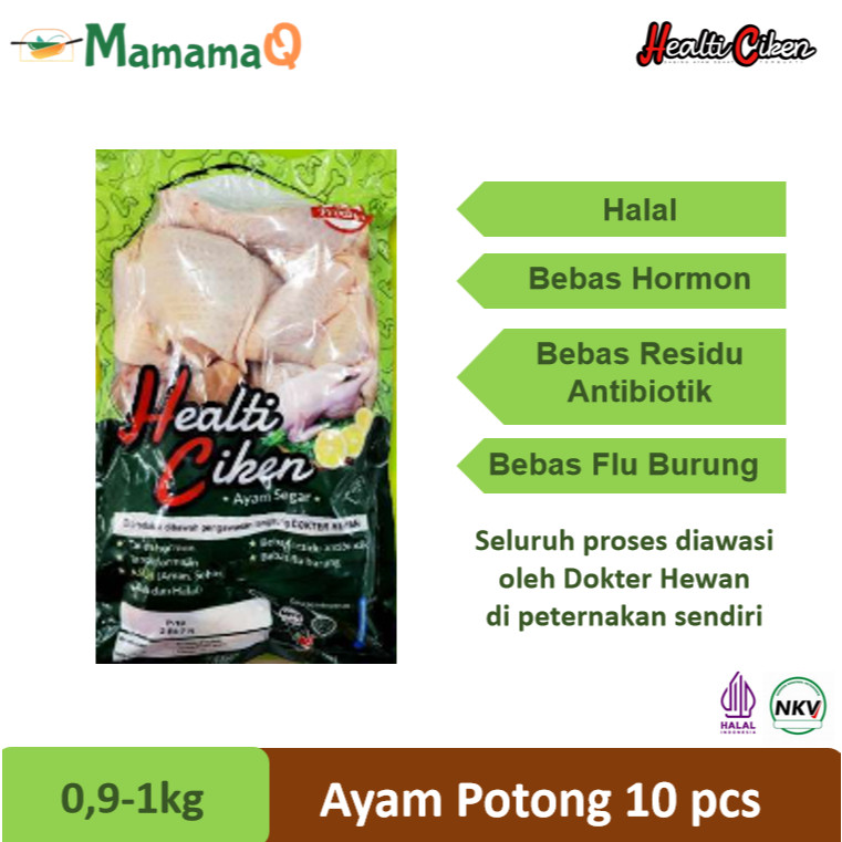

HEALTI CIKEN HEALTHY CHICKEN Ayam Sehat Probiotik Potong 10 Halal 0,9-1 kg