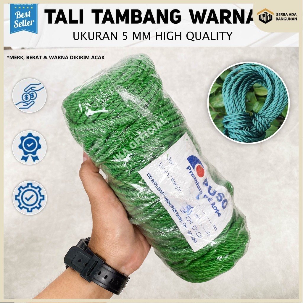 

SAB TALI TAMBANG PLASTIK 4 MM 50 METER / TALI TAMBANG PPD 4 MM / TALI MOBIL PICK UP DAN FUSO / Promo Termurah Tali Tambang 4mm per roll Tali Nylon Nilon / Tali Tambang Plastik Kecil PE 4 mili / Tali Tampar / Tali Layangan / Tali Pertanian - Tali Tenda