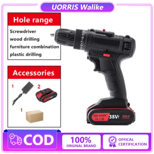 36VF 36vf Mesin bor 1baterai cas bor listrik murah bor impact cordless besi tembok Beton kayu - Cord
