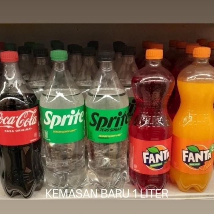 

Coca Cola / Fanta Orange / Fanta Strawberry / Sprite Minuman Berkarbonasi Soda 1L Original / Zero Sugar