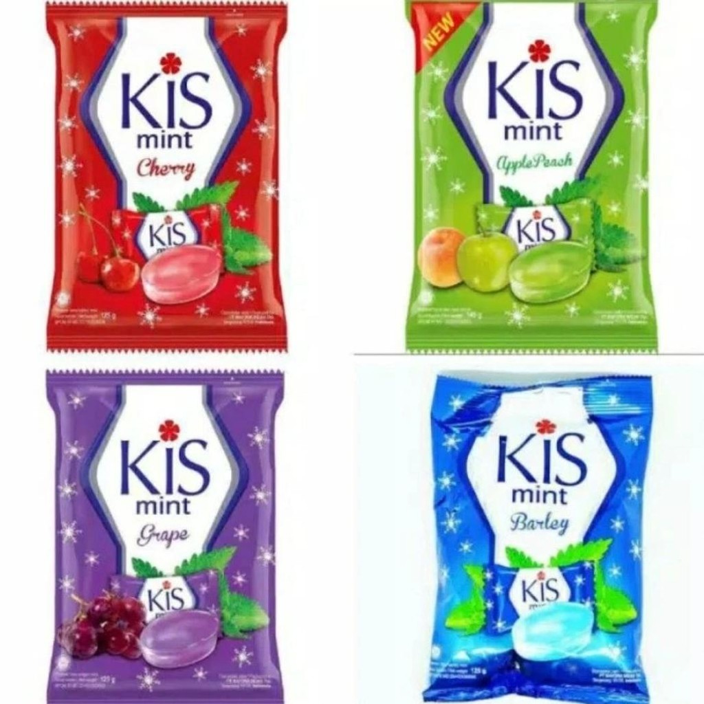 

Kis Mint Kiss Candy Permen Rasa APPLE PEACH / CHERRY / BARLEY / GRAPE 100gr