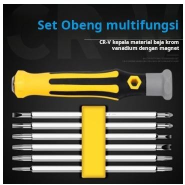 Terbaru Set obeng multifungsi rumah tangga satu slot kepala ganda plum segitiga obeng kecil universa