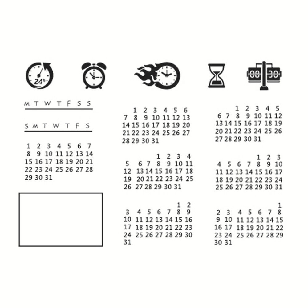 

11x16cm Calendar Stamp Clear Stamps Seal for DIY Scrapbooking Card Rubber Stamp Making Photo Album Handmade Crafts Decor