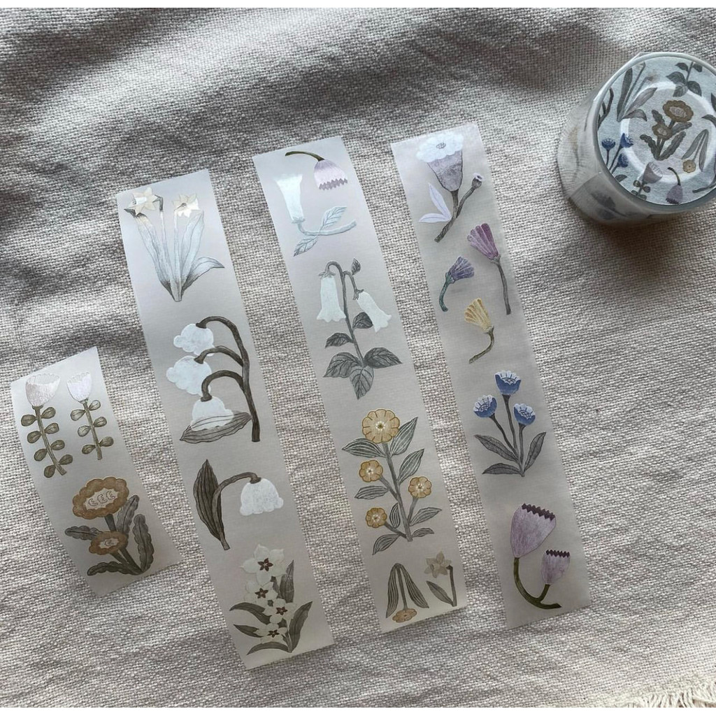 

Ivy Snow Vintage Flower Floral Washi PET Tape for Card Making DIY Scrapbooking Plan Decorative Sticker