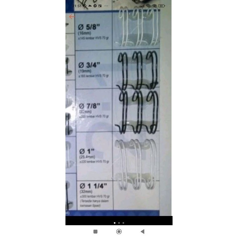 

Ring Kawat jilid no 10 - 20, Putih