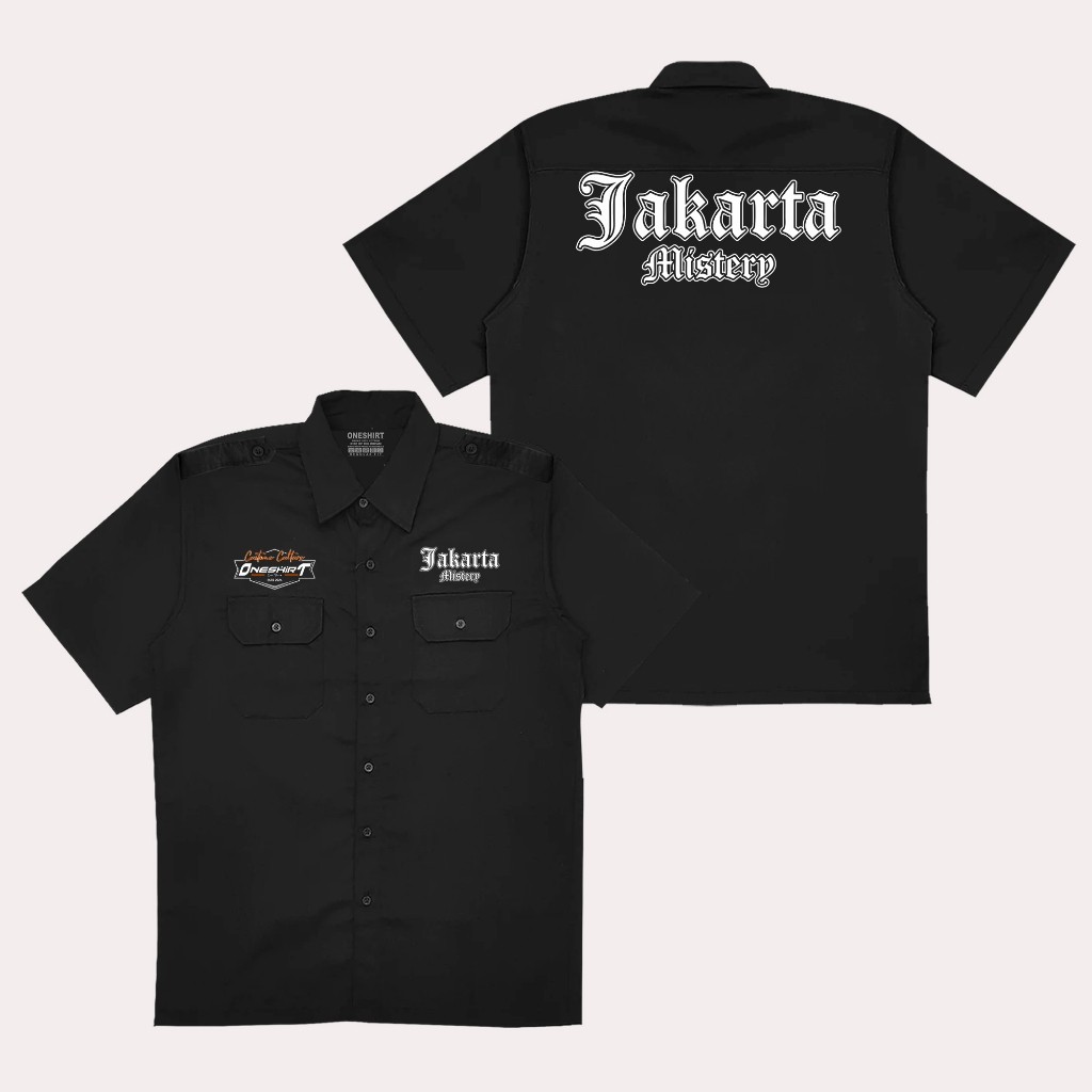 Dayshirt Kemeja Workshirt Jakarta Mistery Baju Pdh Hitam