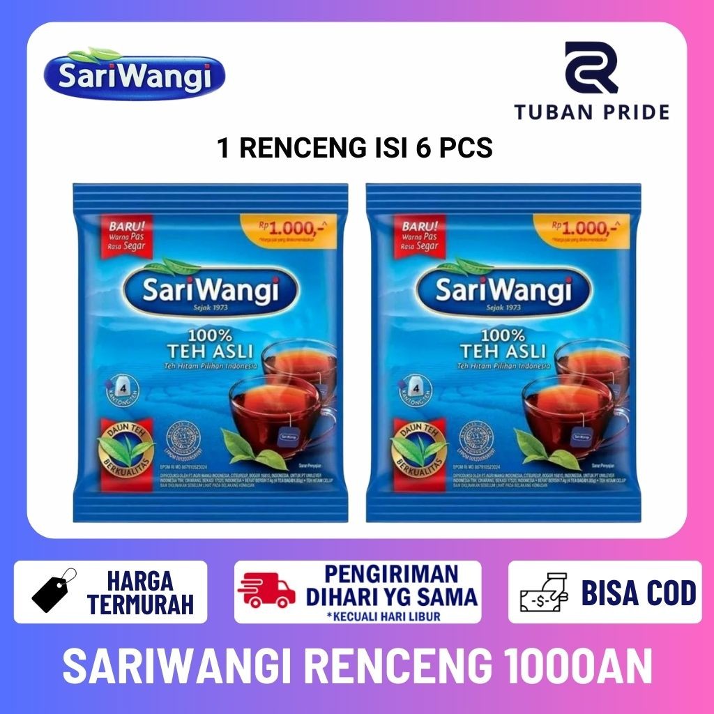 

Tubanpride 1 Renceng 6 PCS Teh Sariwangi Sachet Eceran Per Renteng 1000an Teh Celup Sariwangi Teh Asli Ekonomis