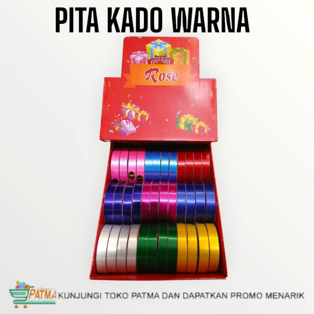 

( READY ) PITA KADO WARNA 1PAK ISI 36ROLL