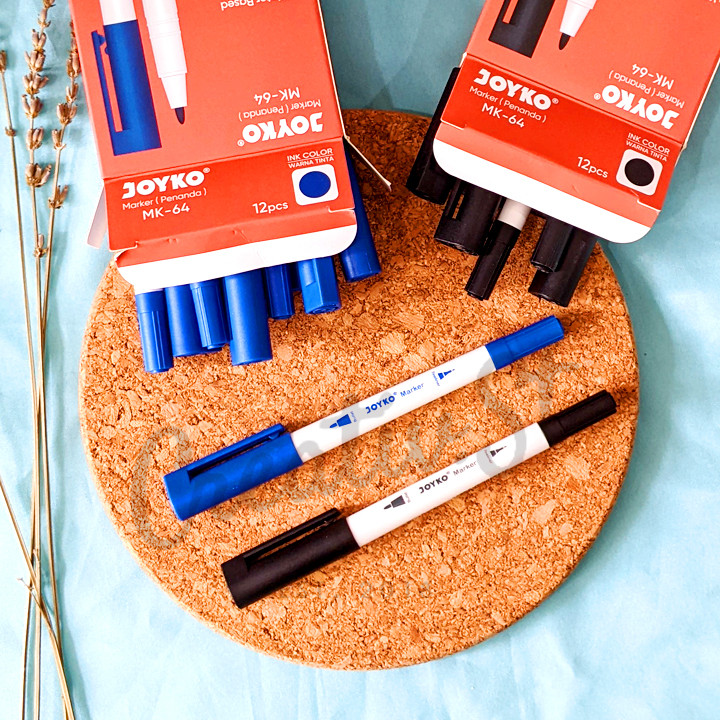 

[MAC] JOYKO Spidol Color Marker Penanda Mk-64 Dual Tip Black Blue Red