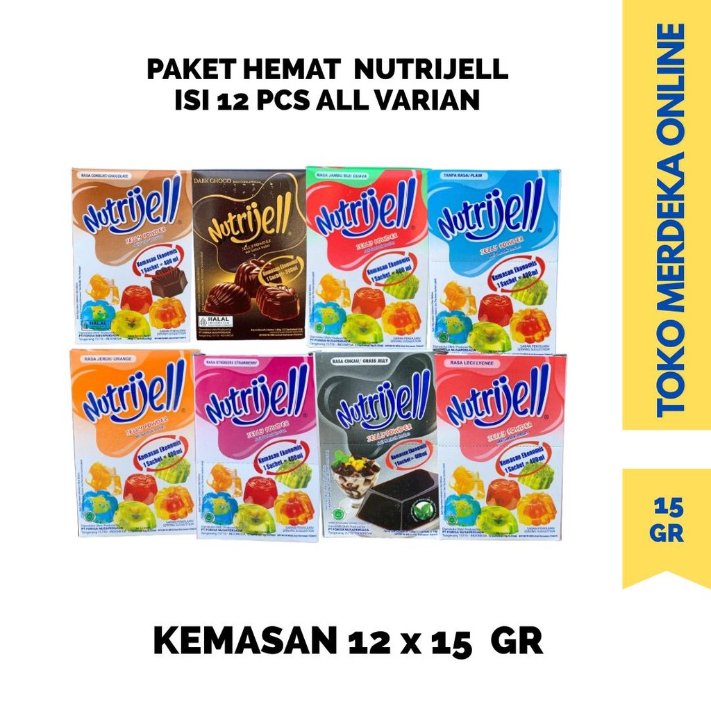 

(12) PAKET EKONOMIS ISI 12 NUTRIJELL JELLY POWDER NUTRIJELL SERBUK JELI ALL VARIAN