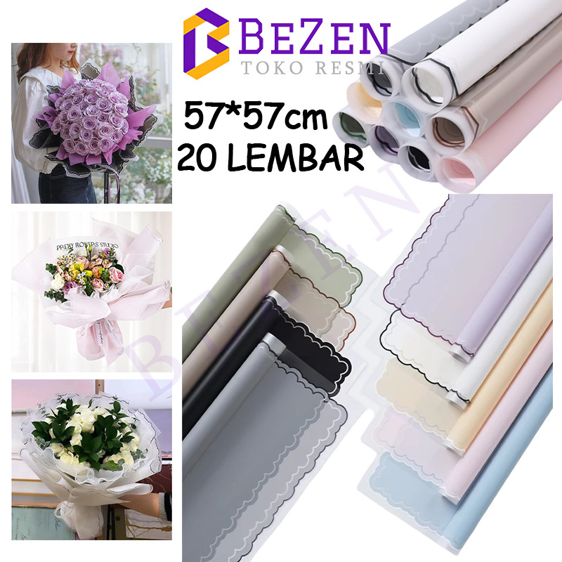

BZ 20 lembar wavy frame cellophane/kertas buket bunga /kertas kado / wrapping paper/Cloud Bouquet Paper / Kertas Buket Awan 57*57CM