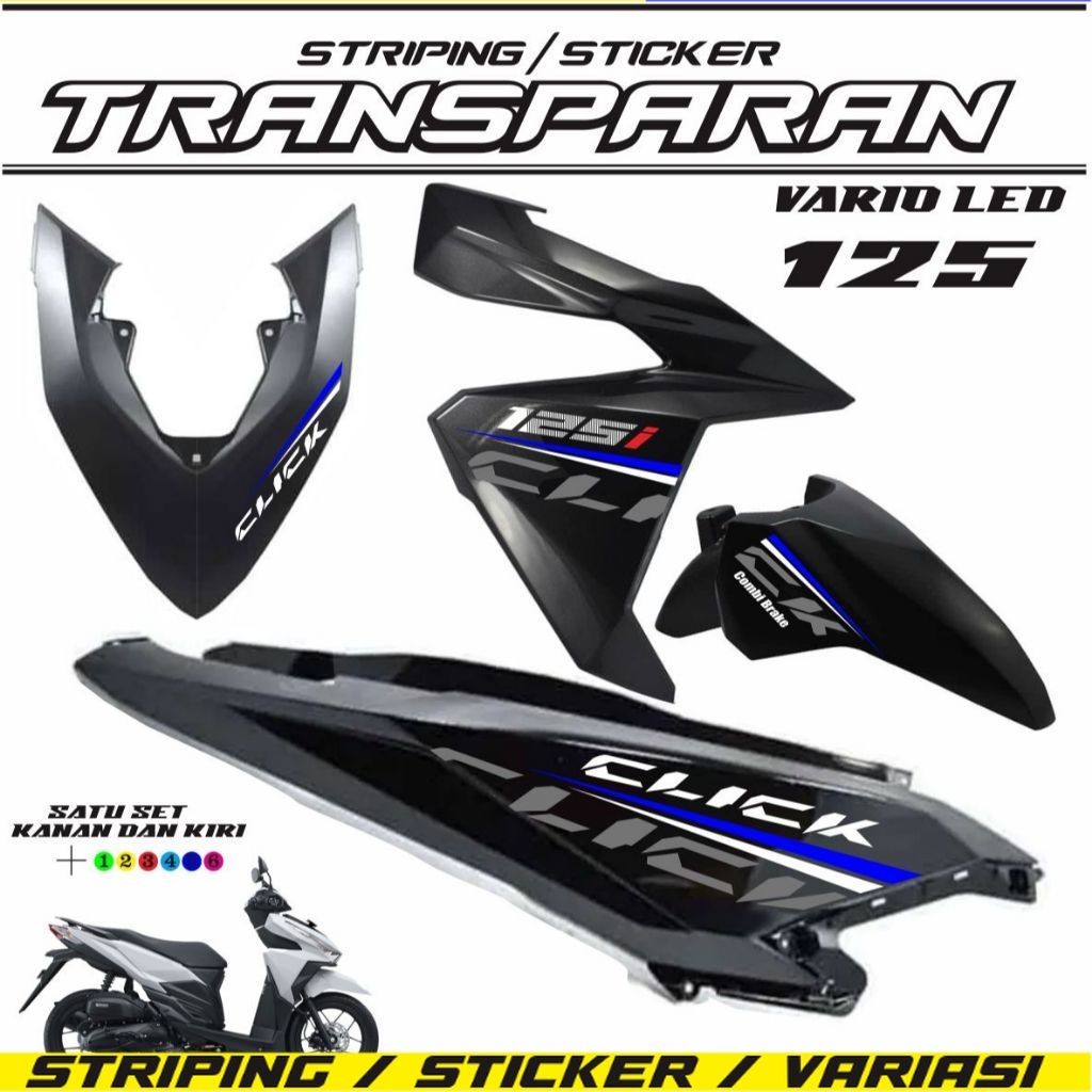 STRIPING STIKER MOTOR VARIO LED 125 FI TRANSFARAN STIKER TRANSPARAN VARIO LED 125 STIKER STIKER LIS 