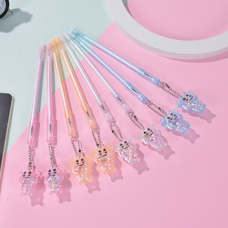 

COD Pena Gantungan Sapi Unik Blue Ink Gel Bisa di Hapus bolpen warna pastel glitter cute Bola Salju Warna Warni Alat Tulis Sekolah Kantor Souvenir
