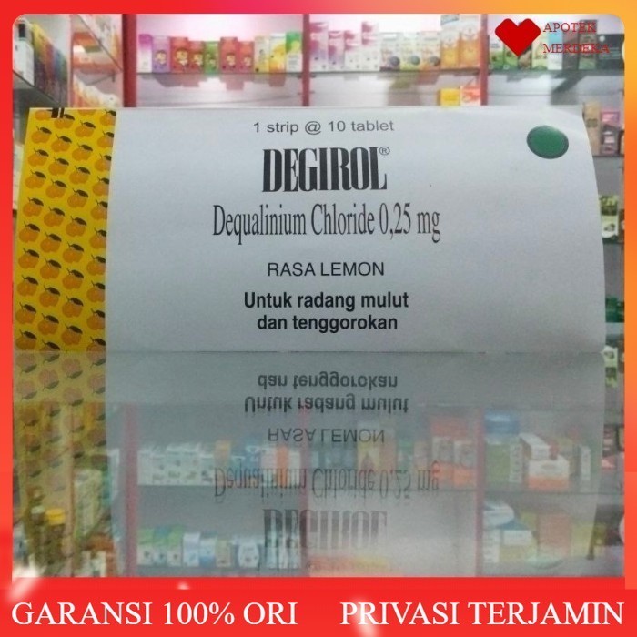 degirol strip 10 tablet / obat radang tenggorokan / permen hisap