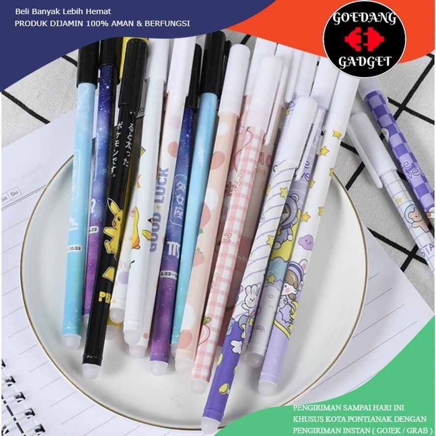 

EB PULPEN GEL TINTA BISA DI HAPUS / PENA BISA DIHAPUS KARAKTER LUCU / PENA AJAIB PULPEN ALAT TULIS SERBAGUNA / ERASABLE PEN GEL / ALAT TULIS SEKOLAH