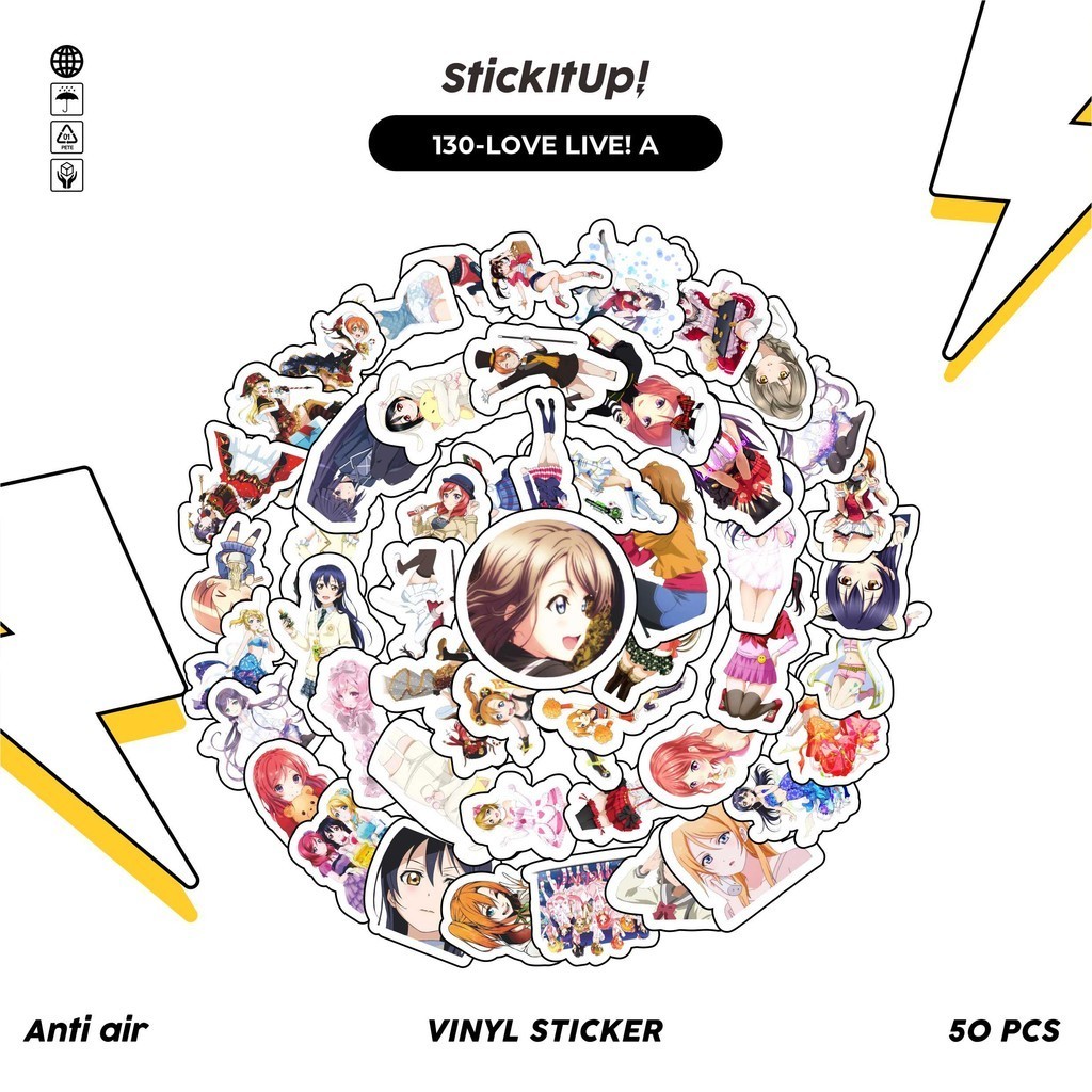 

COD✨ 50 Pcs Stiker Pack Motif Anime Love Live! School Idol Project Lucu Aesthetic Vynil Waterproof untuk Freebies Sticker Buku Journal Casing HP Laptop