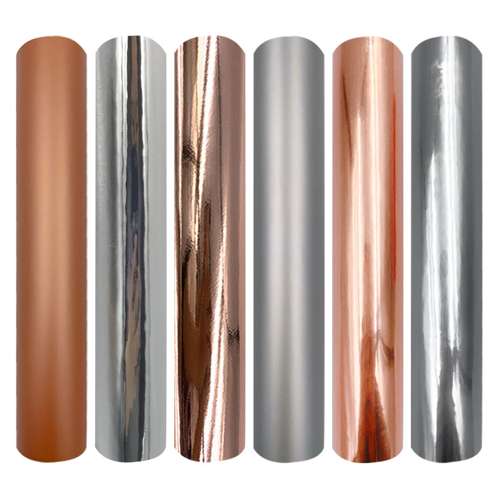 

6pcs Rose Gold Silver Series Adhesive Craft Vinyl Waterproof 12"x10" Bundle for cut Cameo Decal Signs Party Decor Sticker DIY