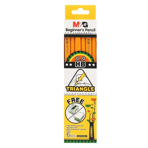 

Set 6 Pensil HB Jumbo M&G Pencil Triangle #AWPQ4901 Pensil HB Segitiga Jumbo Free Penghapus Rautan - Set 6- SHSNP