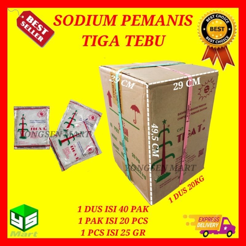 

( 1 DUS ) sodium pemanis buatan Tiga Tebu / natrium siklamat sakarin
