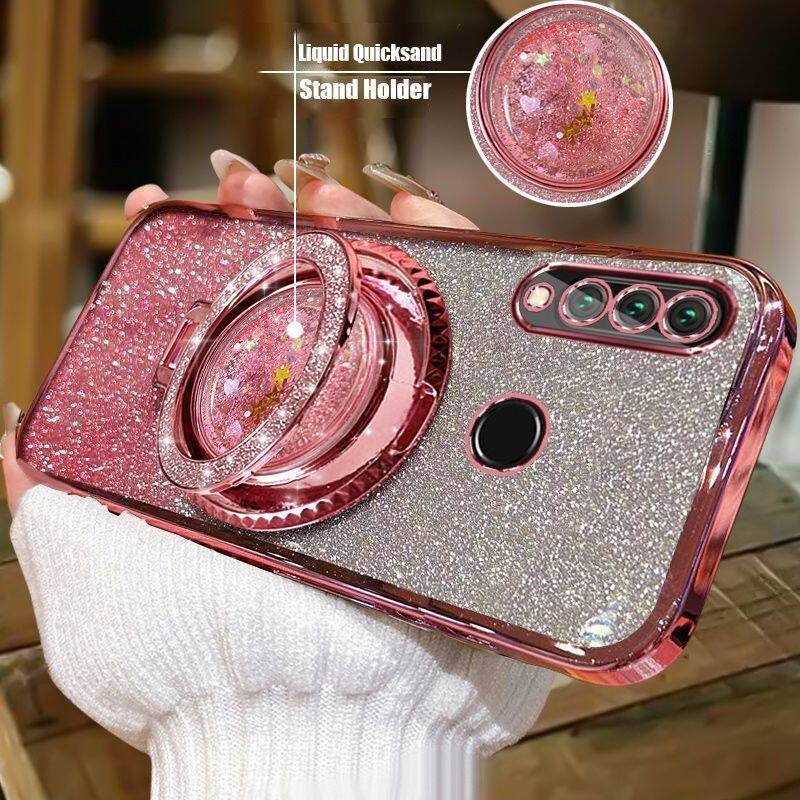 For Huawei Y6P Y7 2019 Y7 Prime 2019 Y7 Pro 2019 Y7A Y8P Y9 Prime Y9s case with Liquid Glitter Quick