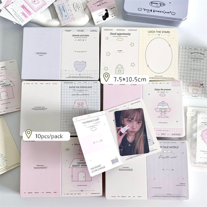 

Kawaii 10pcs/pack Kpop Photo Card 3 inch Kpop Photocard Collection Card DIY Photo Card Paper Message Card