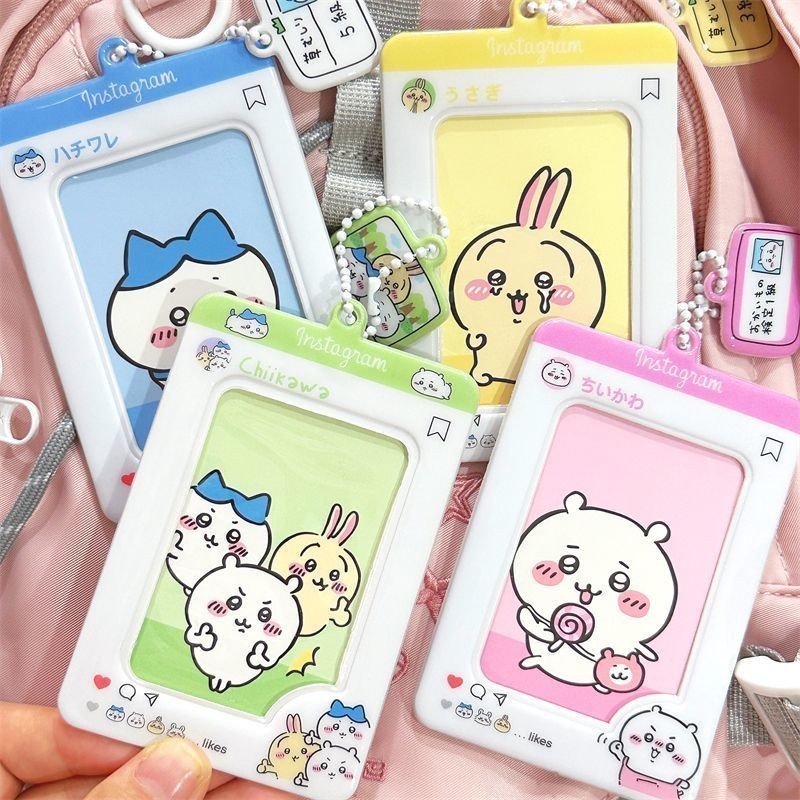 

Cute Cartoon Kpop Photo Card Holder 3 inch Decorative Idol Photo Album Protective Sleeves Kawaii Japanese Stationery Pendant