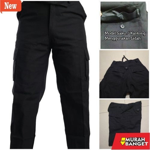 Celana panjang cargo pria yg lagi viral- RWM Celana PDL Warna Hitam Brimob FKPPI Polri Terbaik