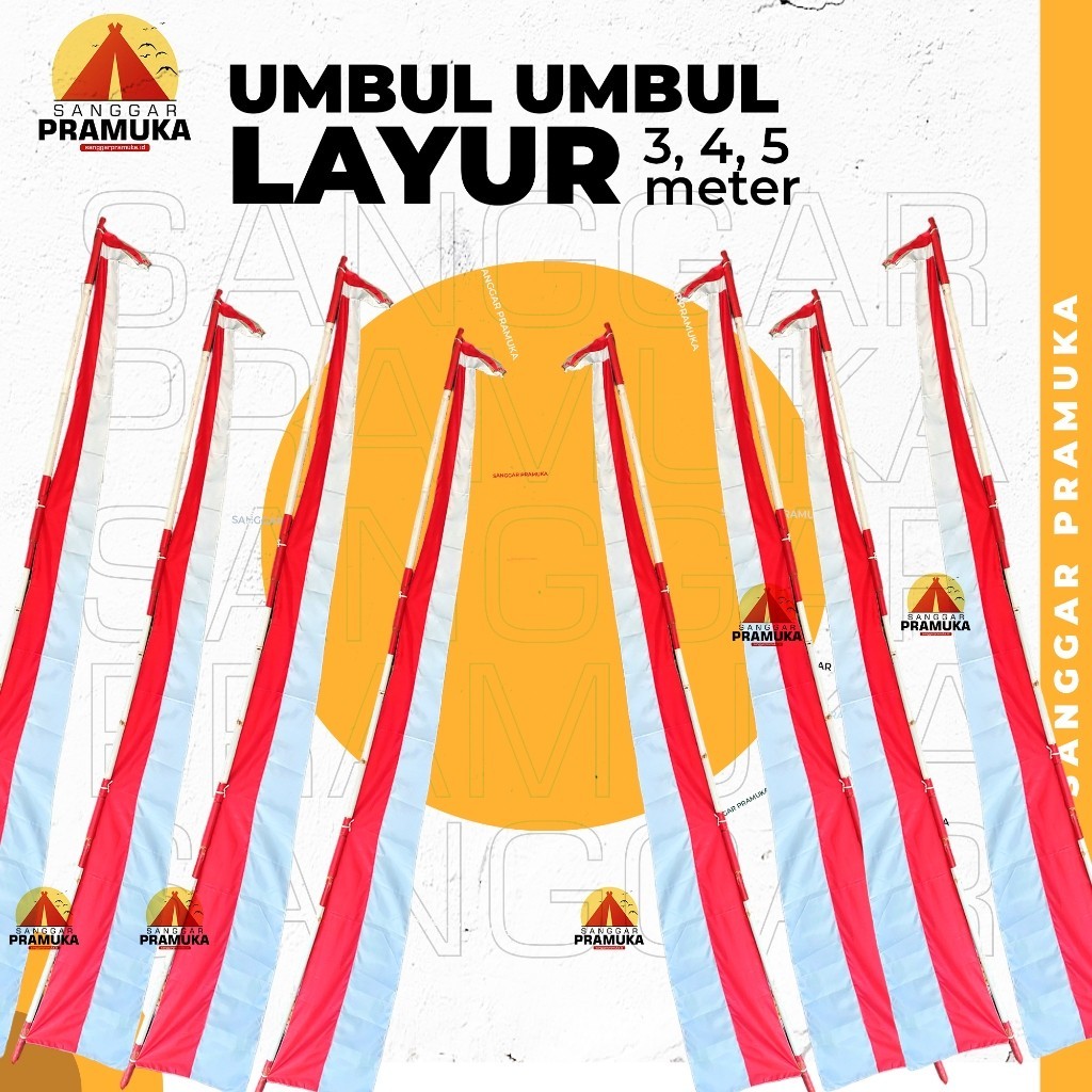 Umbul Umbul Layur Merah  Putih /  Bendera Layur /  Umbul Umbul Garuda / Umbul Umbul Panjang