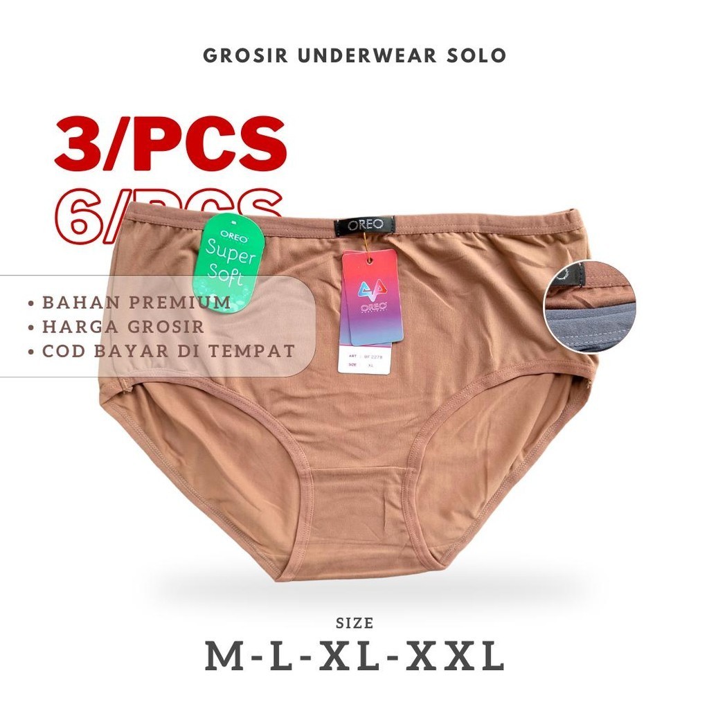 Grosir CD Wanita Oreo Katun Lembut Nyaman  Isi 3/6/12 Lusinan CD Cewek