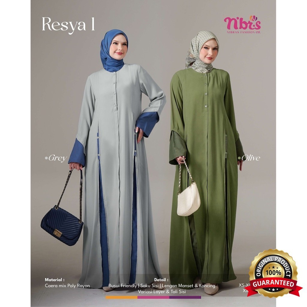 SabilaMall - Gamis Kekinian Resya 1 Dress Muslim By Nibras