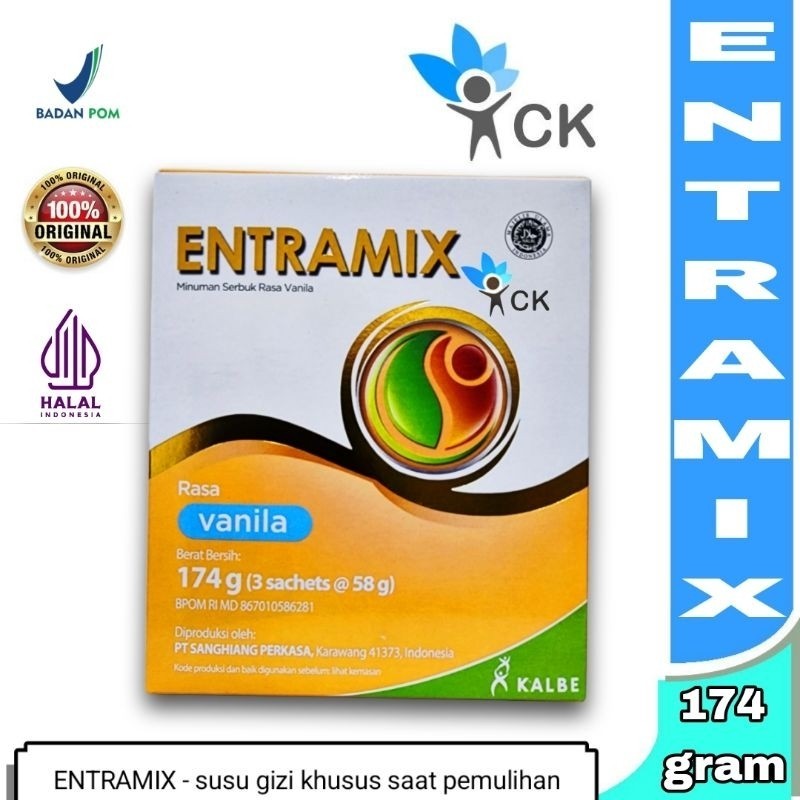 

ENTRAMIX VANILLA / COKLAT 174 GR BOX susu medis untuk lansia