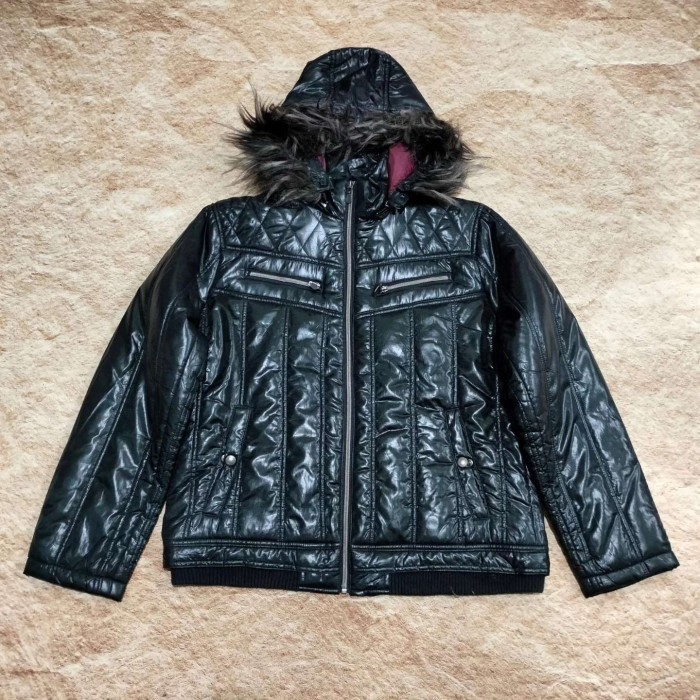 winter jaket puffer tebal SPINALH jaket gunung outdoor hitam murah size L
