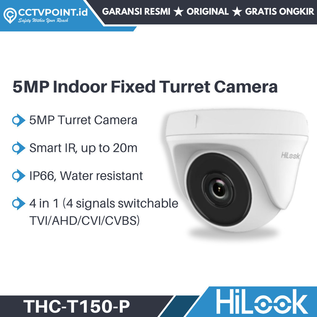 CCTV INDOOR 5MP THC-T150-P KAMERA CCTV 5MP INFRARED INDOOR