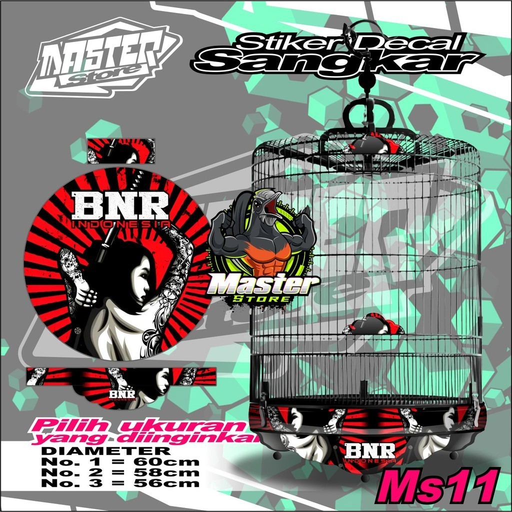 Stiker Decal Sangkar Bulat Murai BNR INDONESIA High Quality BISA REQUEST