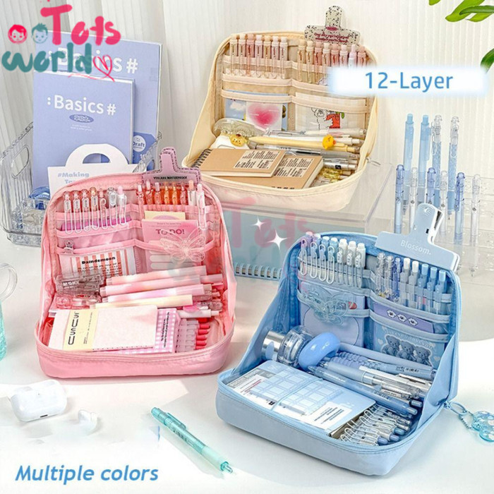

NEW ! BEST SELLER Tempat pensil alat tulis Creative Oxford multifungsi tas perlengkapan kantor dan anak sekolah kotak pensil perlengkapan kantor stationary bag - Full Green