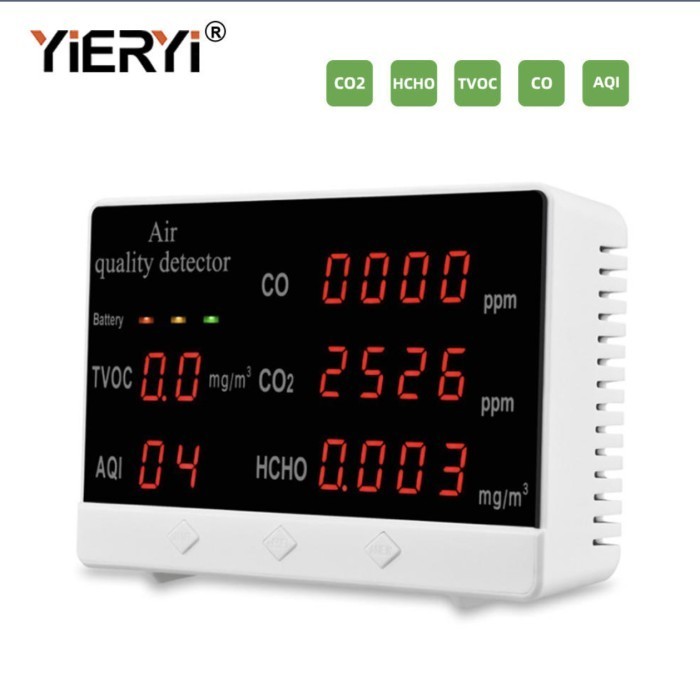 Smart TVOC Air Quality Detector HCHO CO CO2 AQI Air Quality Monitor