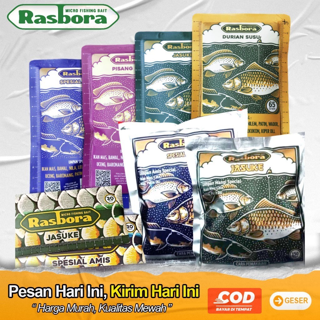 UMPAN PELET RASBORA 30-65 GRAM IKAN MAS BAWAL NILA LELE PATIN NILEM WADER UCENG