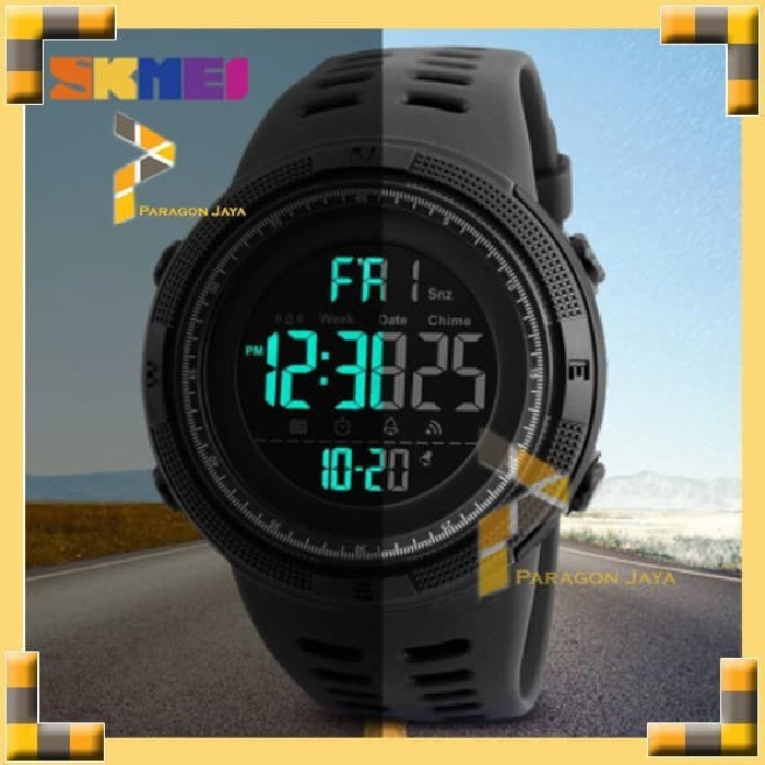Jam Tangan Pria Digital Sport SKMEI 1251 Black Original  Men Watch