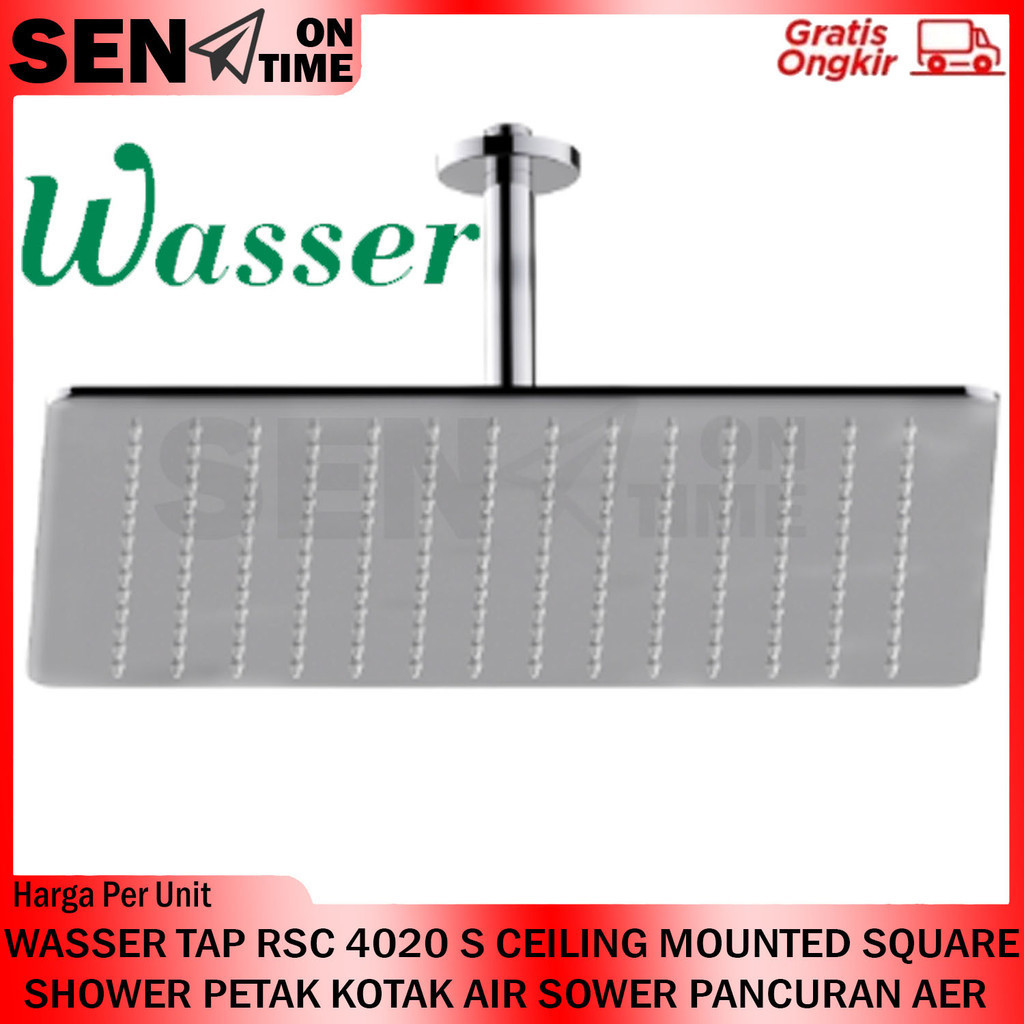 Shower Wasser Tap Rsc 4020 S Ceiling Mounted Square Petak Kotak Keran Pancuran Gantung Atas Air Set 