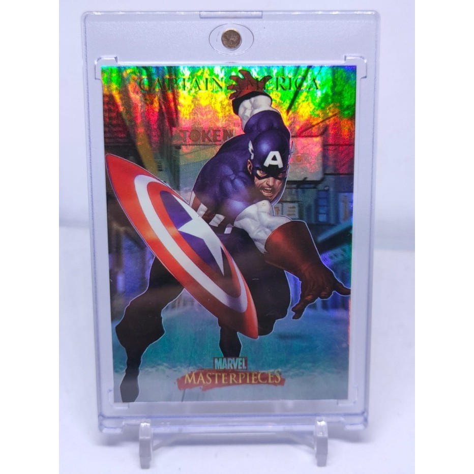 ORIGINAL Kartu Fleer Marvel Masterpieces Captain America Holo AVENGERS