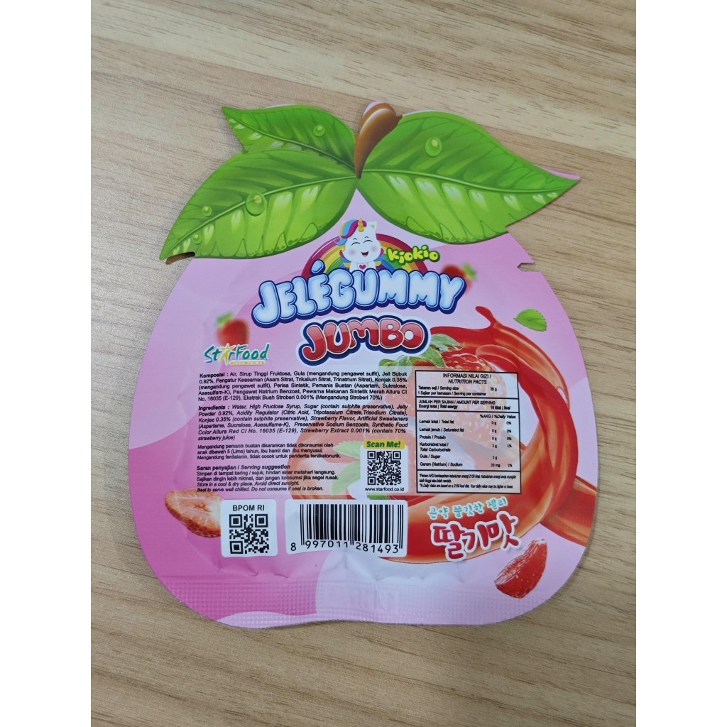 

bGF [BOX ISI 24] Kiokio Jelegummy Jumbo Strawberry 35gr