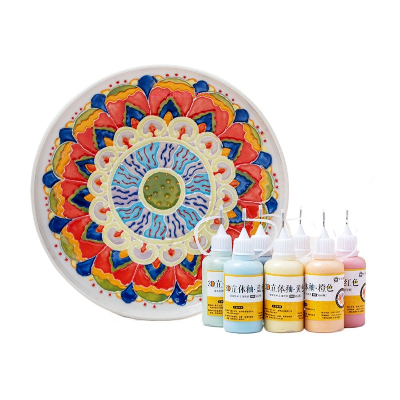 

Ceramic Art Underglaze Color 3D Three-dimensional Glaze Base Outline DIY Ceramic Coloring Creative Painting Decorative Materials